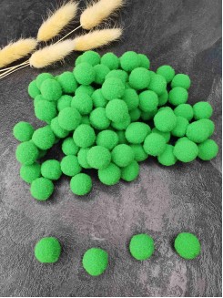 Помпоны  Premium 1,5cм. (зеленый), упаковка 30 штук