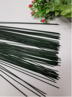 Проволока флористическая зеленая 1,2мм, длина 40см (зеленый), 10штук