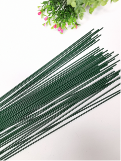 Проволока флористическая зеленая 2мм, длина 40см (зеленый), 10штук