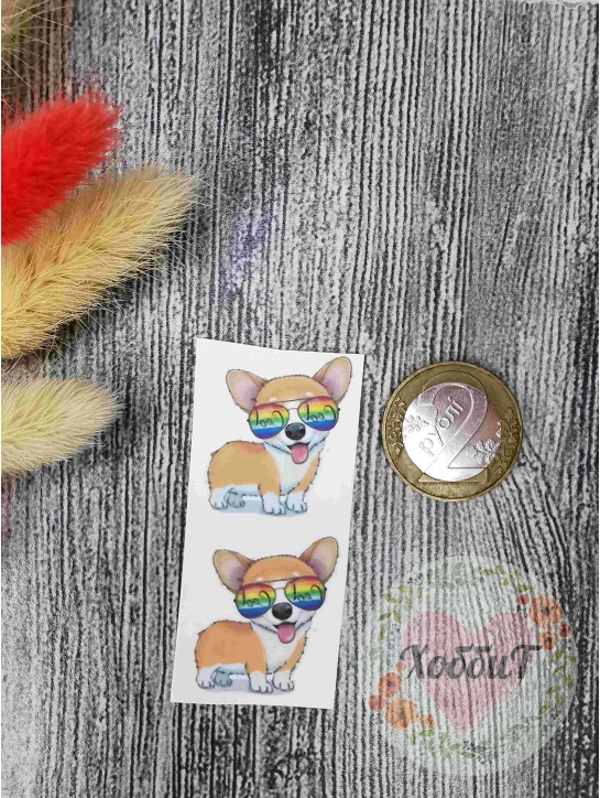 Термонаклейки цветные для бантиков №63, 1 пара