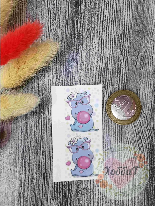 Термонаклейки цветные для бантиков №64, 1 пара