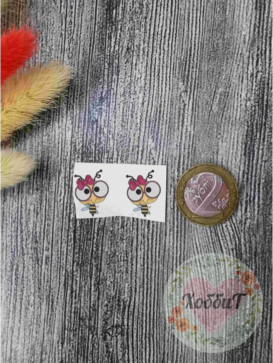 Термонаклейки цветные для бантиков №73, 1 пара