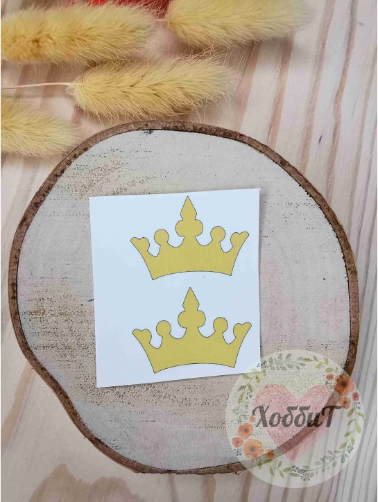 Термонаклейки цветные для бантиков №32 "Корона", 1 пара