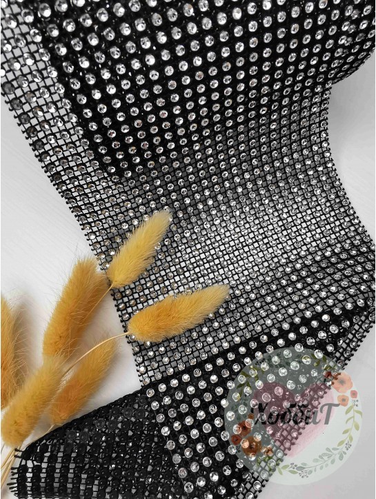 Тесьма-обманка ширина 12см. (черный), 50см