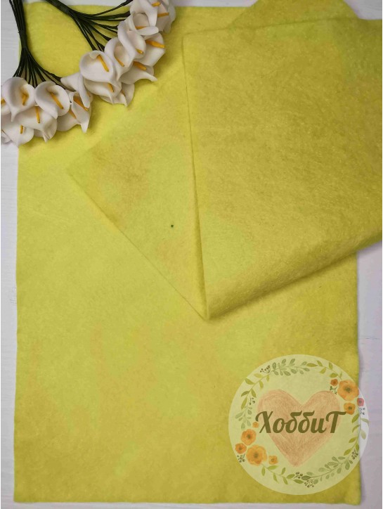 Фетр мягкий 1мм. (лимонно-желтый), 20*30см.