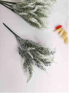 Ветка декоративная "Букет Лаванда" 30см (зеленый/белый)