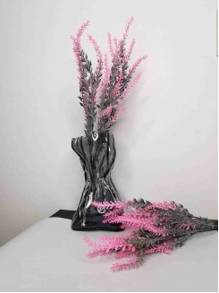 Ветка декоративная "Букет Лаванда" 30см (зеленый/розовый)