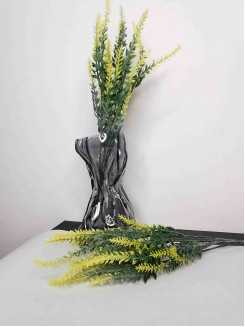 Ветка декоративная "Букет Лаванда" 30см (зеленый/желтый)