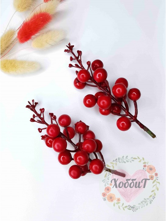Веточка с ягодками (темно-красный) 13см