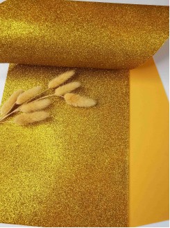 Фоамиран глиттерный 2мм. Premium (темное золото)