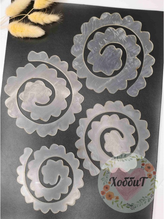 Набор пластиковых шаблонов 1мм. "Роза крученная, резной" №2, 4 детали