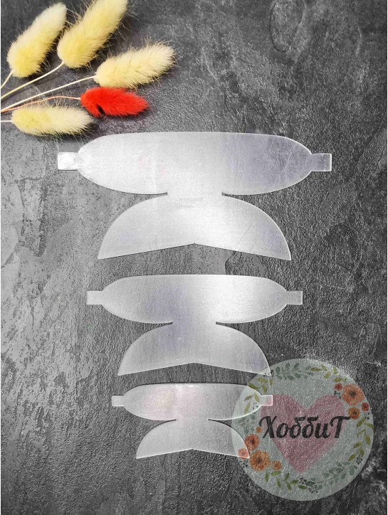 Набор пластиковых шаблонов 1мм. "Бант бархат", 3 детали