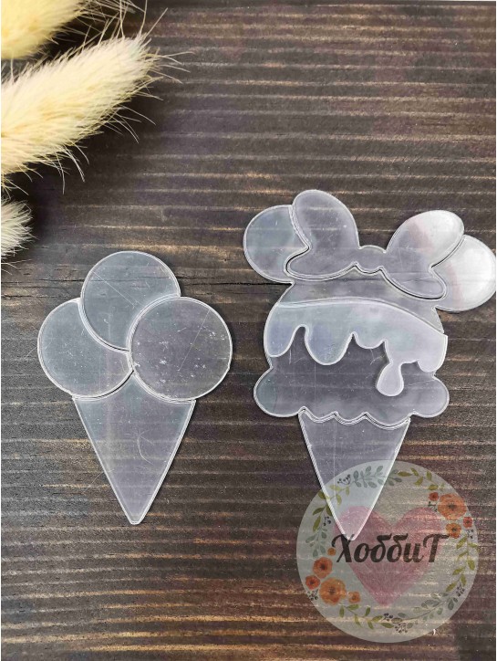 Набор пластиковых шаблонов 1мм. "Сладости" №4, 9 деталей