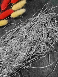 Шнур отделочный декоративный 1,5мм. (серебро), 5метров