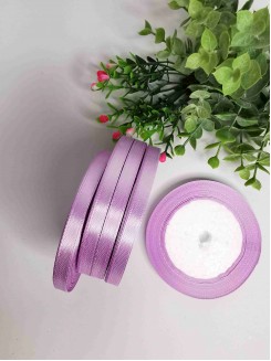 Лента атласная 0,6см. бобина 25 ярд (бледно-сиреневый)