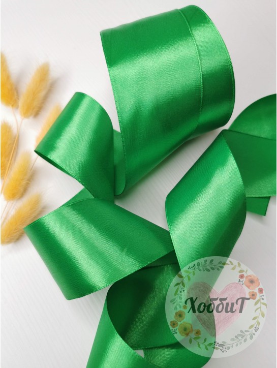 Лента атласная 5см. (зеленый)