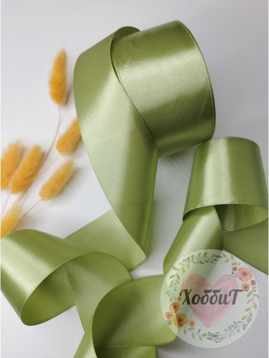 Лента атласная 5см. (светло-фисташковый)