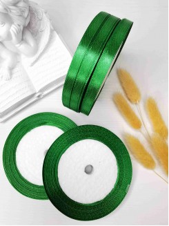 Лента атласная 0,6см. бобина 25 ярд (зеленый)
