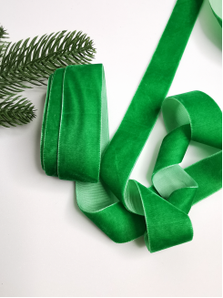 Лента бархатная 2,5см. (светло-зеленый)