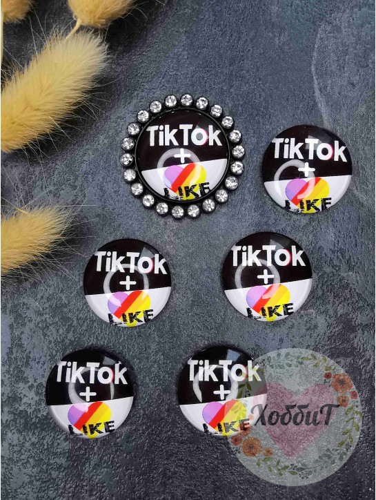 Кабошоны-фишки 25мм. (Likee + TikTok) №57, стекло