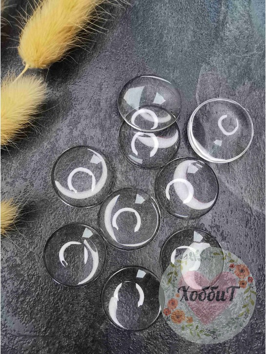 Кабошоны-фишки 25мм. (прозрачные), стекло
