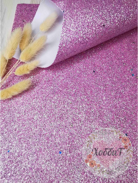 Кожзам "Блестки перламутр" 21*29,5см. (розовый)