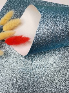 Кожзам с глиттером 21*29,5см. (голубой №10)