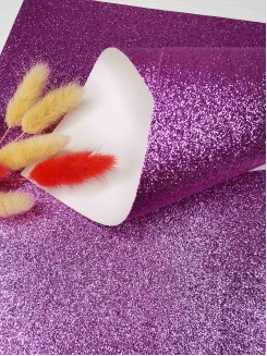 Кожзам с глиттером 21*29,5см. (сиреневый №28)