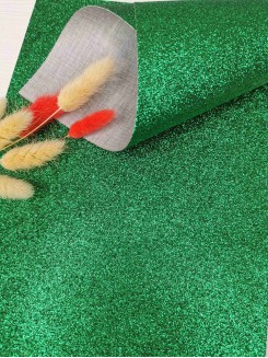 Кожзам с глиттером 20*30см. (зеленый)