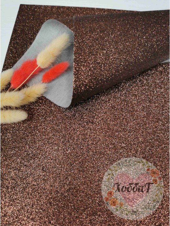 Кожзам с глиттером 20*30см. (шоколадный)