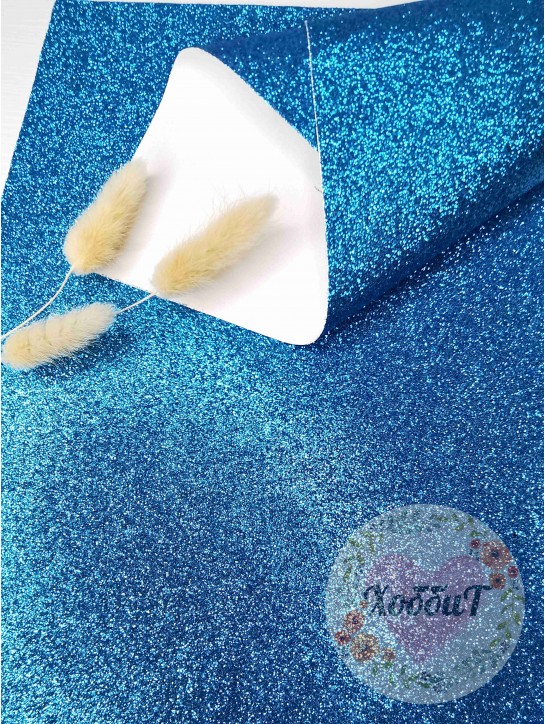 Кожзам с глиттером 20*30см. (бирюзовый)