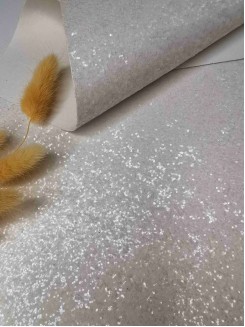 Кожзам с крупными блестками 20*30см. (белый)