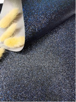 Кожзам с глиттером 21*29,5см. (темно-синий №40)