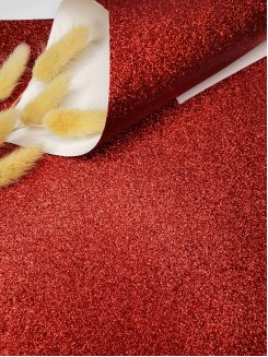 Кожзам с глиттером 21*29,5см. (красный №3)