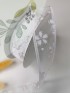 Лента органза "Цветочки с блестками" 2,5см (белый)