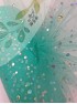Фатин с пайетками "Горох" 15см (аквамариновый)